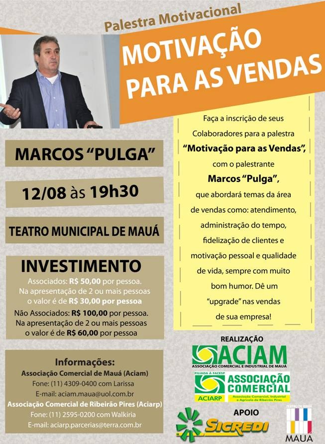 Palestra Motivação para as Vendas Associação Comercial Industrial e